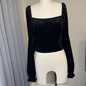 Chelsea & Violet Black Velvet Blouse